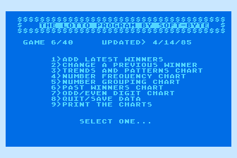 Lotto Program (The) atari screenshot