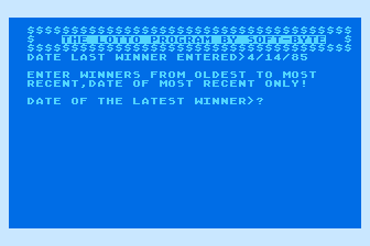 Lotto Program (The) atari screenshot