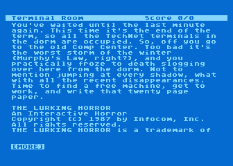 Lurking Horror (The) atari screenshot