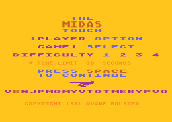 Midas Touch (The) atari screenshot