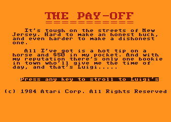 Pay-Off (The) atari screenshot