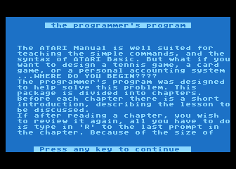 Programmer's Program (The) atari screenshot