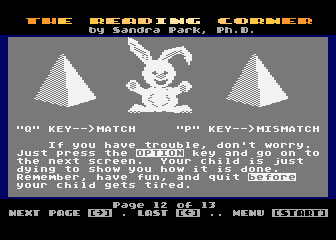 Reading Corner (The) atari screenshot