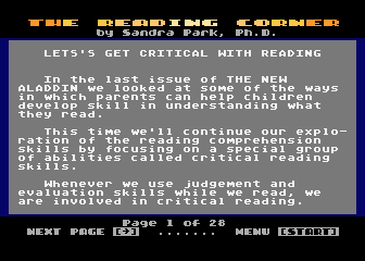 Reading Corner (The) atari screenshot