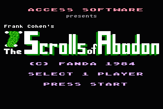 Scrolls of Abadon (The) atari screenshot