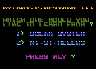 Solar System (The) / Mount Saint Helens atari screenshot