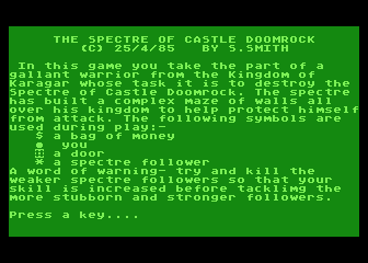 Spectre of Castle Doomrock (The) — screenshot 1
