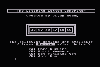 Ultimate Lotto Generator (The) atari screenshot