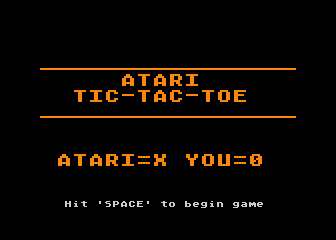 Tic-Tac-Toe atari screenshot