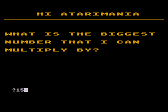 Times Tables atari screenshot