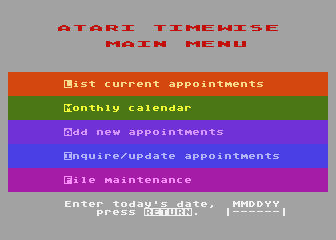 Timewise atari screenshot