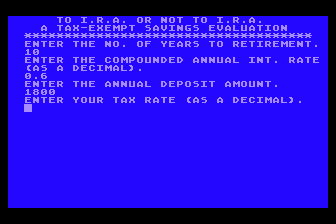 To IRA or Not to IRA atari screenshot
