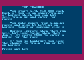 Top Trainer atari screenshot