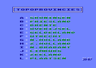 Topografie Provincies atari screenshot