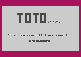 Totocalcio atari screenshot