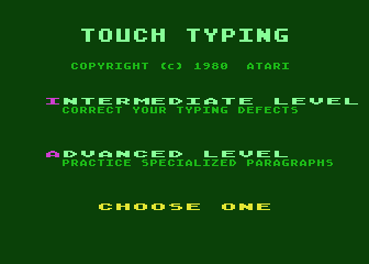 Touch Typing atari screenshot