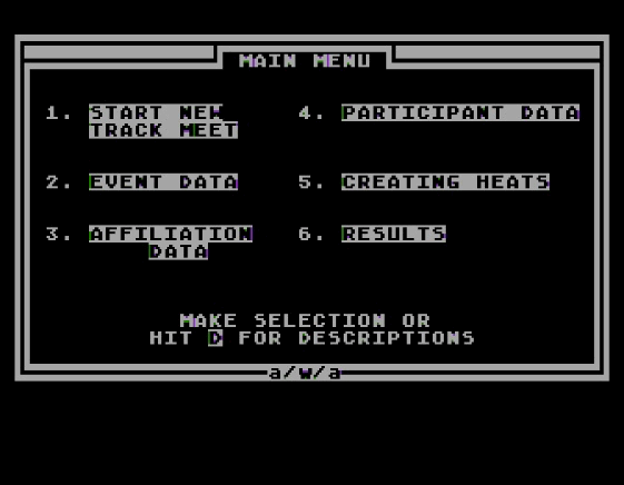 EMU Track Meet Database — screenshot 1