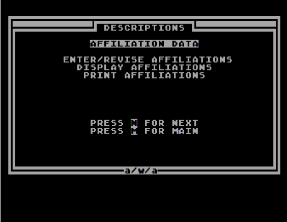 EMU Track Meet Database atari screenshot