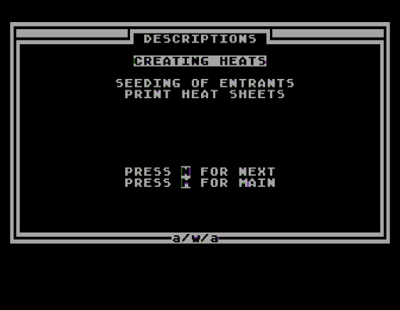 EMU Track Meet Database atari screenshot