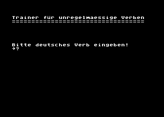 Trainer für Unregelmässige Verben atari screenshot