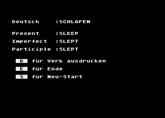 Trainer für Unregelmässige Verben