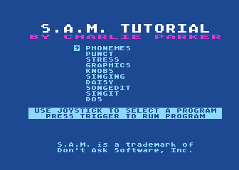 Tricky Tutorial No. 12 - The SAM Tutorial atari screenshot