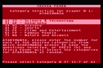 Trivia Fever atari screenshot