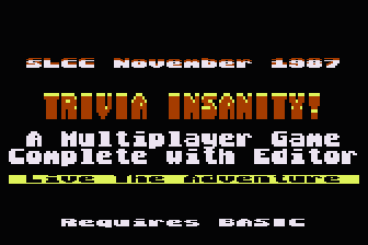 Trivia Insanity atari screenshot
