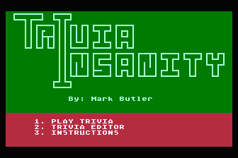 Trivia Insanity atari screenshot