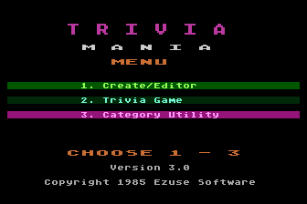 Trivia Mania atari screenshot