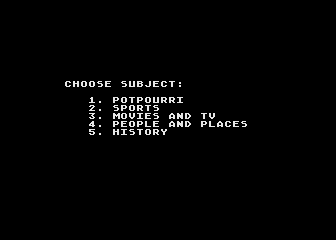 Trivia Unlimited atari screenshot