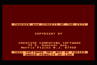 Trucker / Streets of the City atari screenshot
