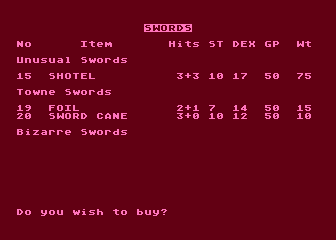 Tunnels and Trolls atari screenshot