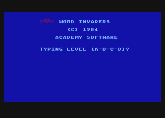 Typing Tutor / Word Invaders atari screenshot