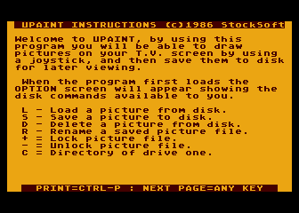 U-Paint atari screenshot