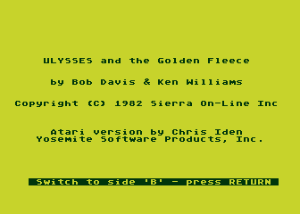 Hi-Res Adventure #4 - Ulysses and the Golden Fleece atari screenshot