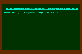 Uncle Bob's Gambling Hall atari screenshot