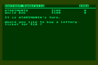 Uncle Bob's Gambling Hall atari screenshot