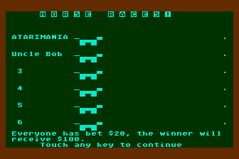 Uncle Bob's Gambling Hall atari screenshot