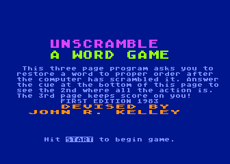 Unscramble atari screenshot