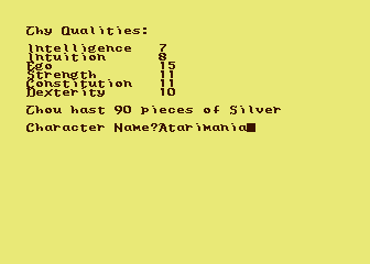 Dunjonquest - Upper Reaches of Apshai atari screenshot
