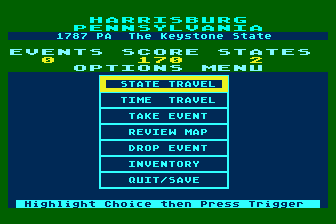 US Adventure atari screenshot