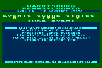 US Adventure atari screenshot