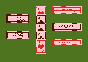 Vegas Poker atari screenshot