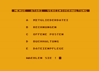 Vereinsverwaltung atari screenshot