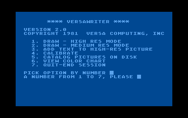 VersaWriter atari screenshot