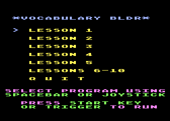Vocabulary Builder 1 atari screenshot