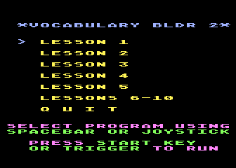 Vocabulary Builder 2 atari screenshot