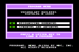 Vocabulary Builders atari screenshot