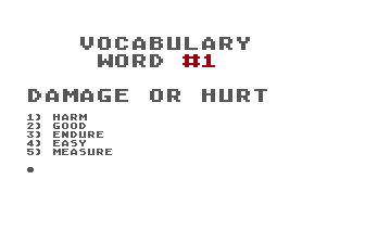 Vocabulary Word Drill atari screenshot
